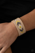 Load image into Gallery viewer, Cliff Glyphs - Yellow Adjustable Snap Closure Bracelet