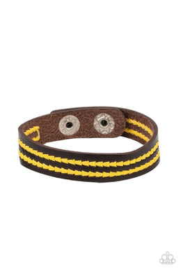 Show The Way - Yellow Adjustable Snap Closure Bracelet