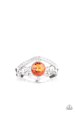 Rich With Richness - Orange Dainty Ring