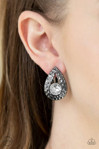 Elite Edge - Black Gunmetal Clip-On Earrings