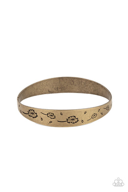 Dandelion Dreamland - Brass Bangle Bracelet