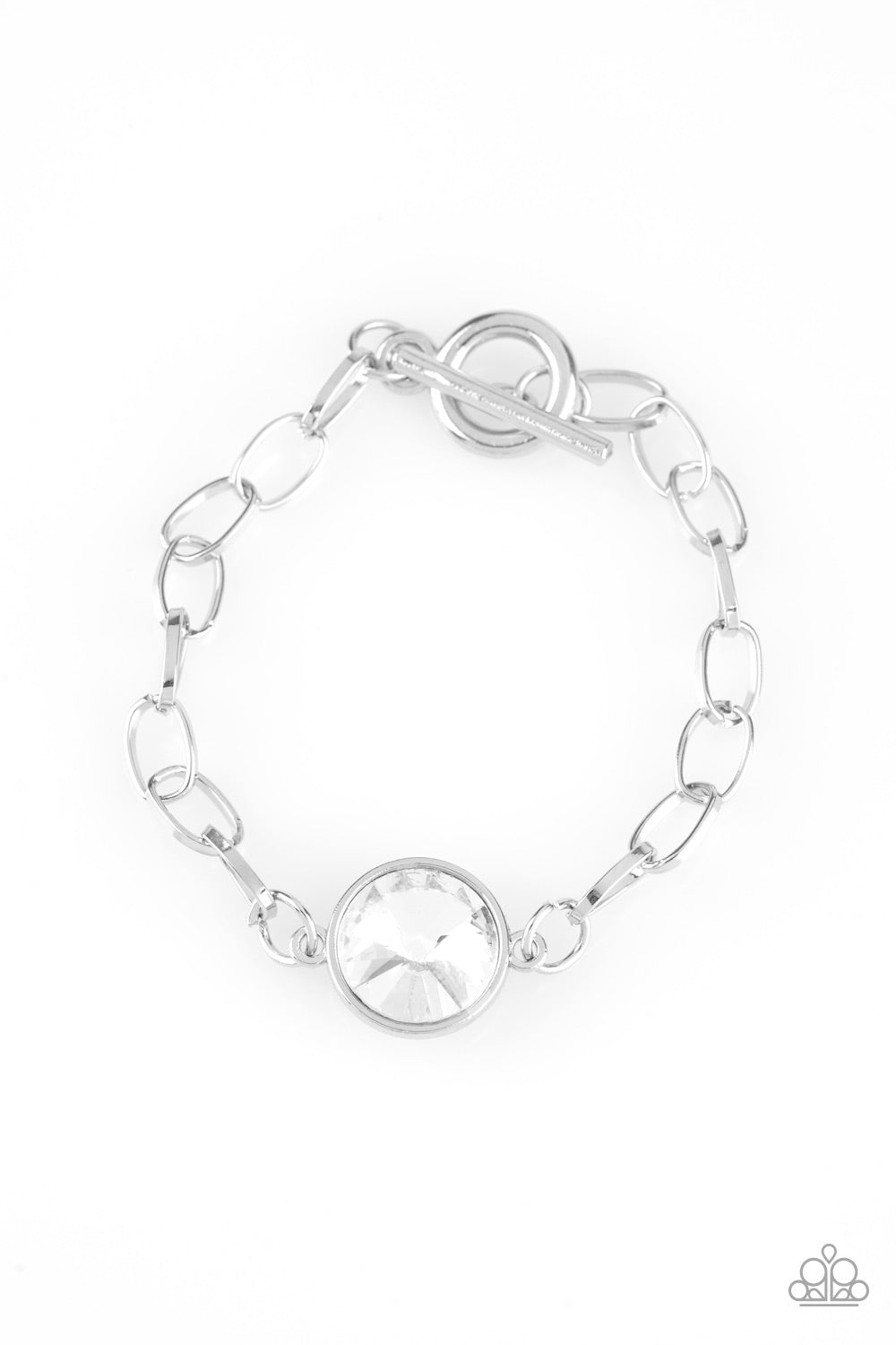 All Aglitter - White Toggle Bracelet