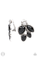 Load image into Gallery viewer, Fancy Foliage - Black Clip-On Earrings