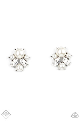 Royal Reverie - White Post Earrings