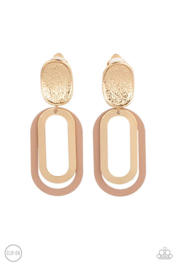 Melrose Mystery - Brown Clip-On Earrings