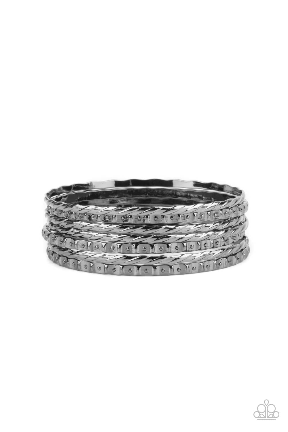 Back-To-Back Stacks - Black Gunmetal Bangle Bracelets