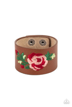 Load image into Gallery viewer, Rebel Rose - Brown Adjustable Snap Closure Bracelet