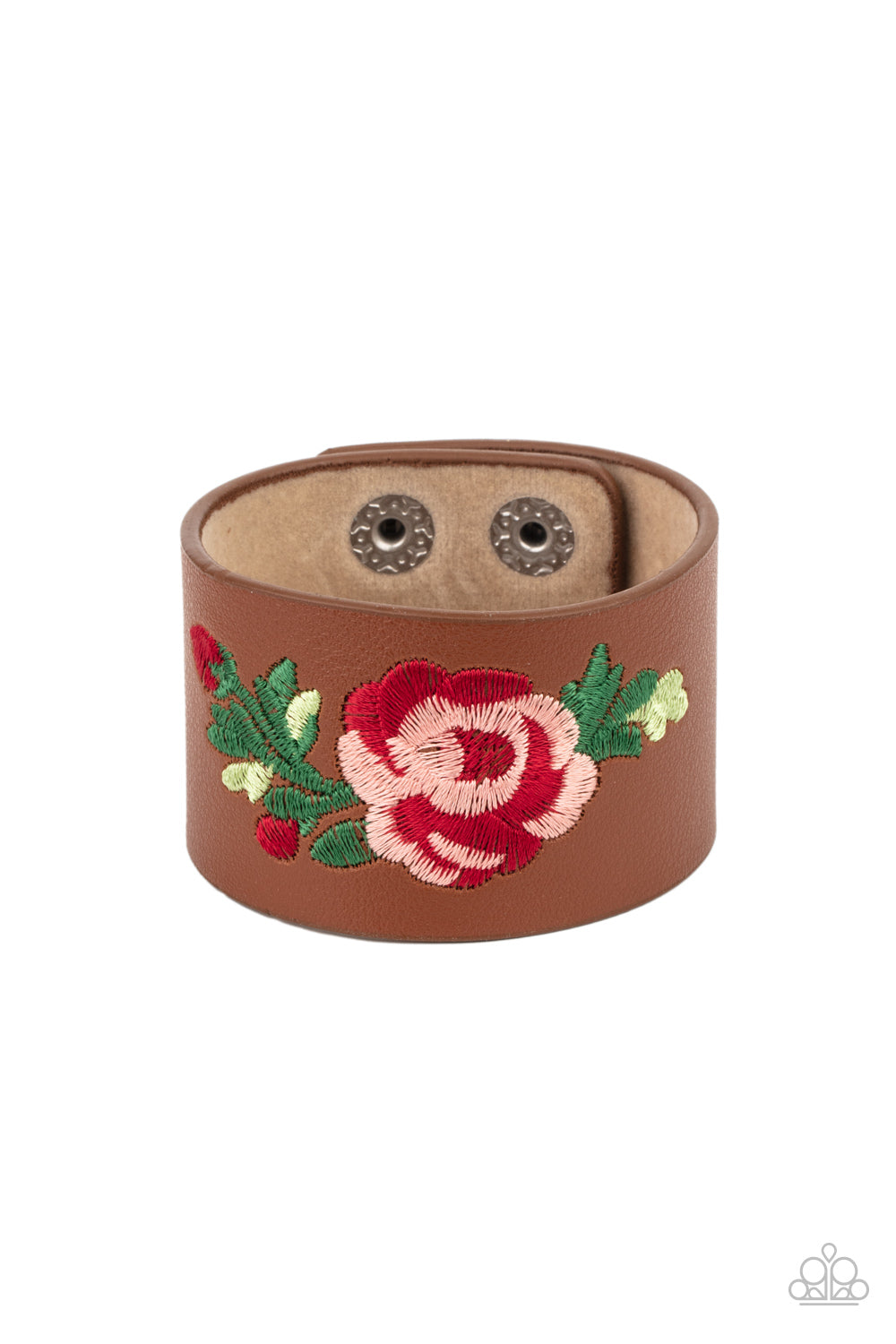 Rebel Rose - Brown Adjustable Snap Closure Bracelet