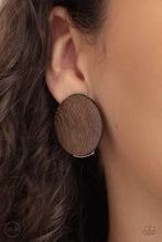 Load image into Gallery viewer, WOODWORK It - Brown Clip-On Earrings