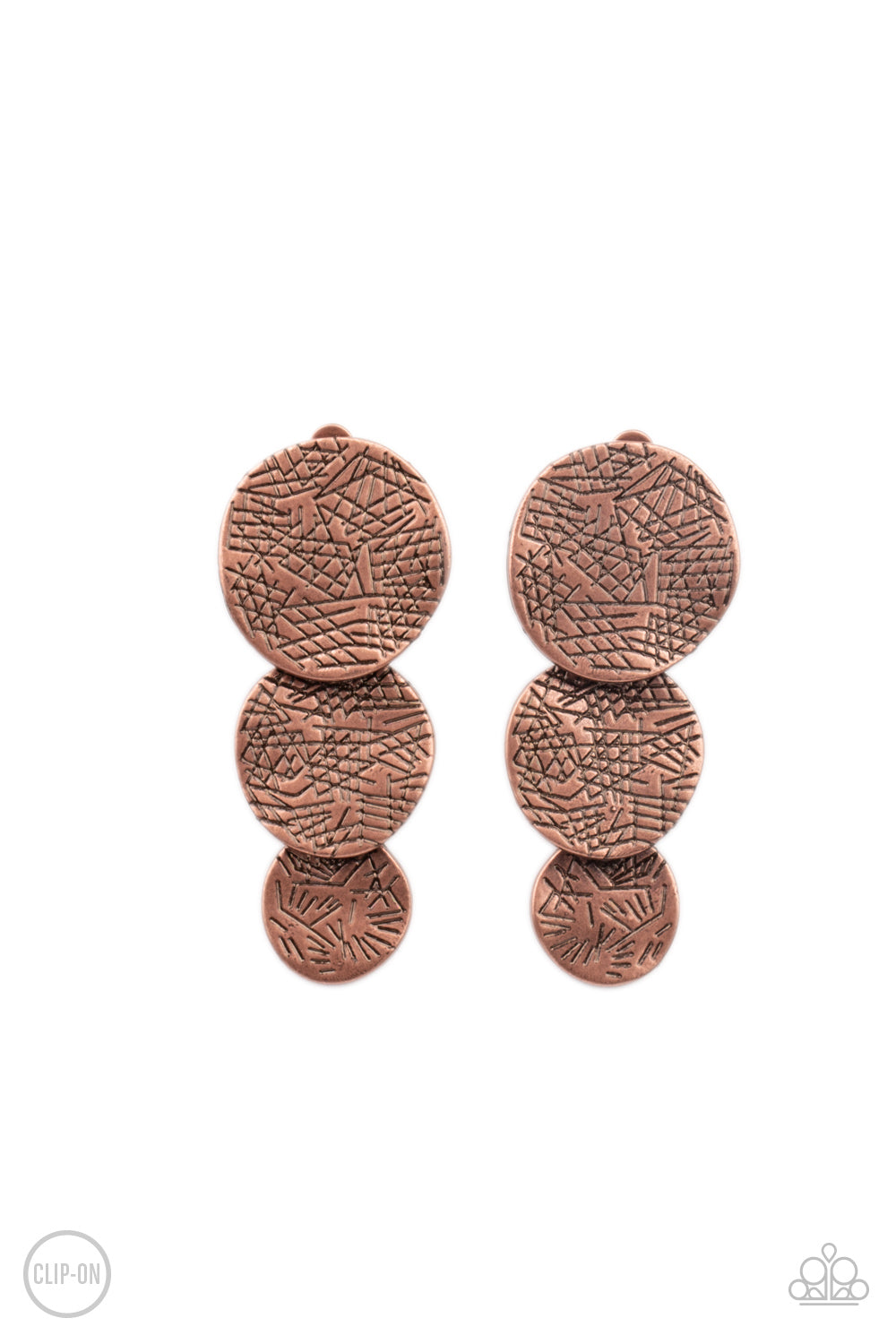 Ancient Antiquity - Copper Clip-On Earrings