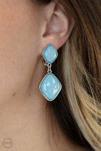 Load image into Gallery viewer, Double Dipping Diamonds - Blue Clip-On Earrings