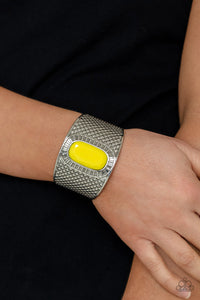 Poshly Pharaoh - Yellow Cuff Bracelet