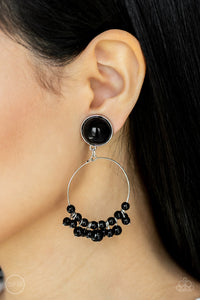 Cabaret Charm - Black Clip-On Earrings