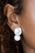 Load image into Gallery viewer, Gatsby Gleam - White Clip-On Earrings