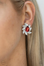 Load image into Gallery viewer, Sophisticated Swirl - Red Clip-On Earrings