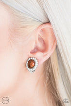 Load image into Gallery viewer, Romantically Regal - Brown Clip-On Earrings