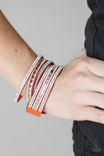 Load image into Gallery viewer, Rock Star Attitude - Orange Adjustable Snap Closure Bracelet