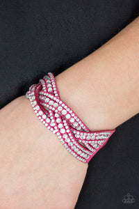 Bring On The Bling - Pink Adjustable Snap Closure Bracelet