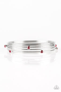 Delicate Decadence - Red Bangle Bracelets