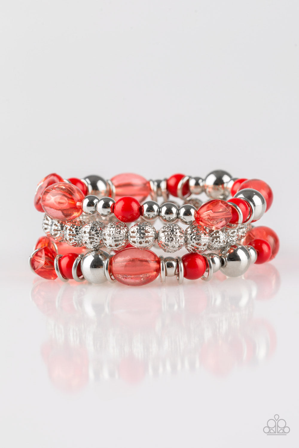 Malibu Marina - Red Stretchy Bracelets