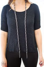 Load image into Gallery viewer, SCARFed for Attention - Black Gunmetal Necklace