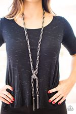 SCARFed for Attention - Black Gunmetal Necklace