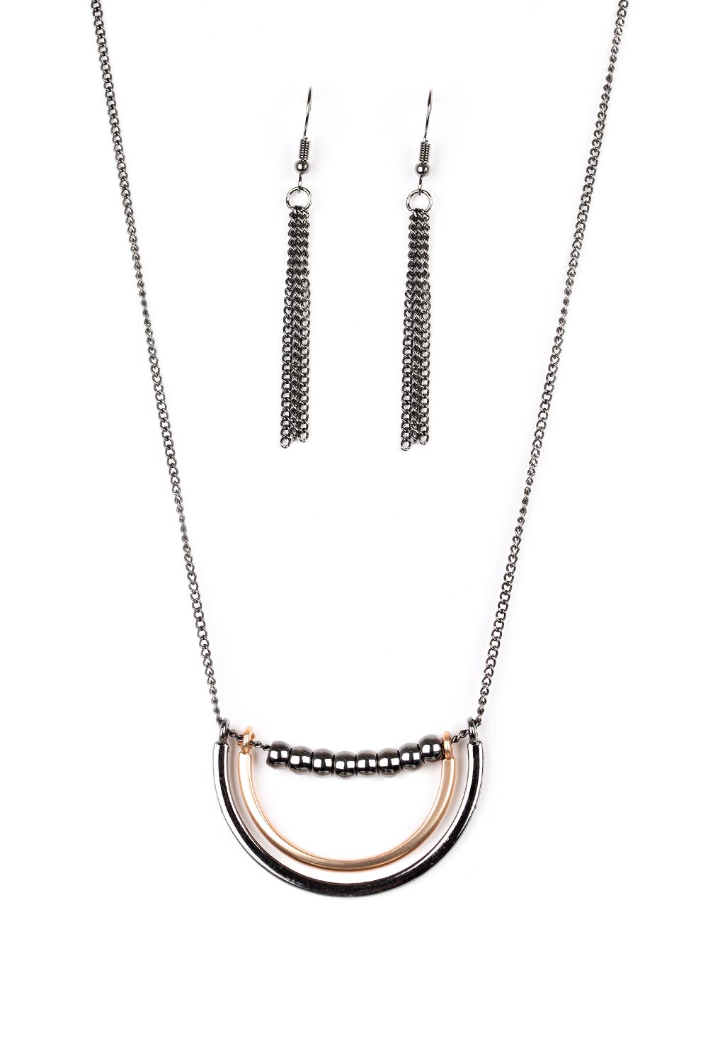 Artificial Arches - Black Gunmetal Necklace