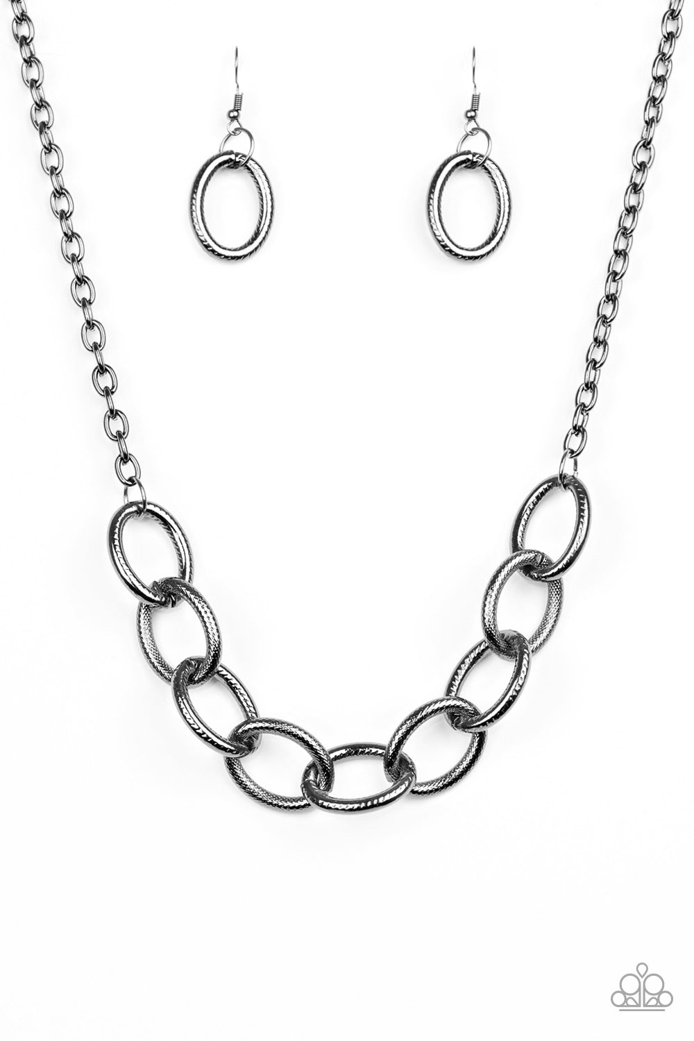 Boldly Bronx - Black Gunmetal Necklace