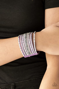 Rhinestone Rumble - Purple Snap Bracelet