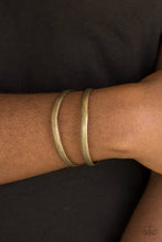 Load image into Gallery viewer, Palm Trees and Pyramids - Brass Cuff Bracelet