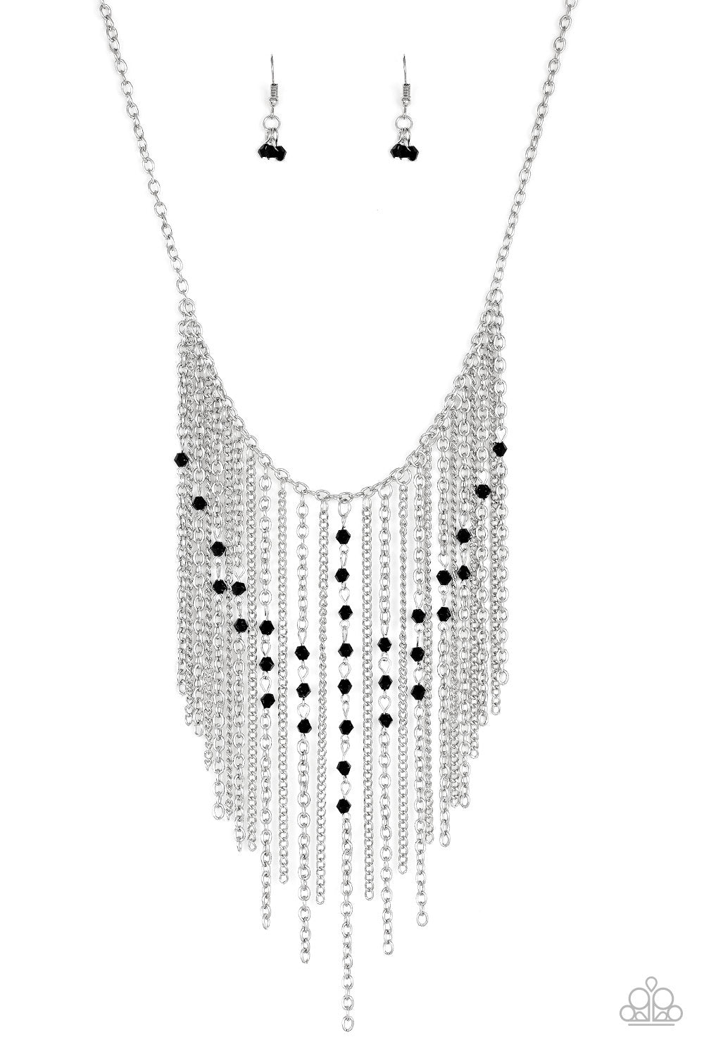 First Class Fringe - Black Necklace