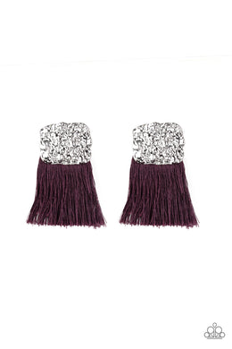 Plume Bloom - Purple Post Earrings