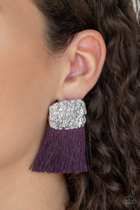 Plume Bloom - Purple Post Earrings