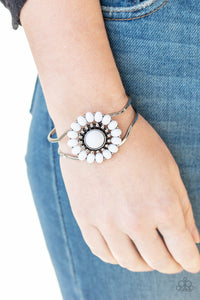 Posy Pop - White Hinged Bracelet