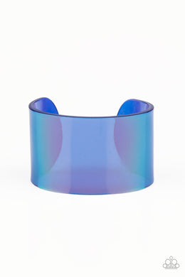 Holographic Aura - Blue Cuff Bracelet