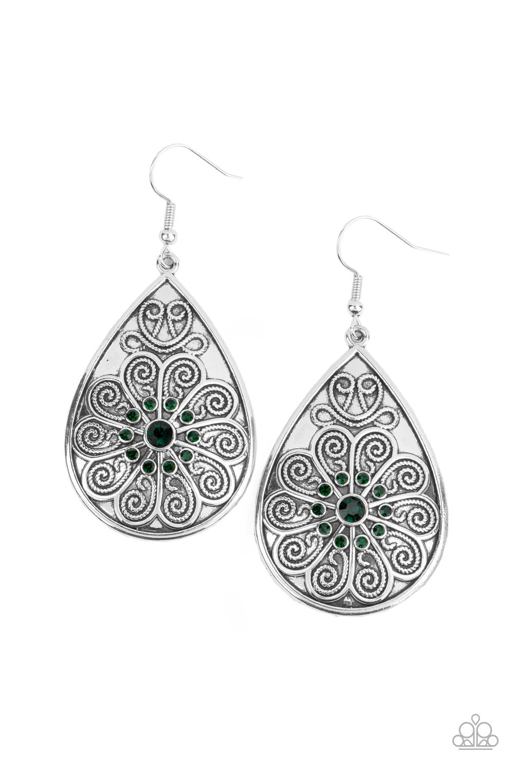 Banquet Bling - Green Earrings