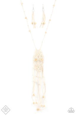 Macrame Majesty - White Necklace