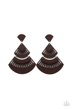 Load image into Gallery viewer, Oriental Oasis - Brown Post Earrings