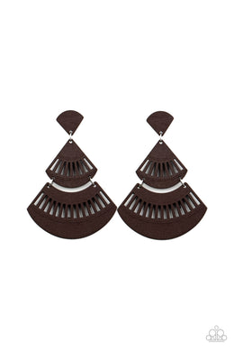 Oriental Oasis - Brown Post Earrings