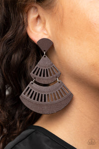 Oriental Oasis - Brown Post Earrings