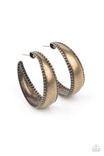 Load image into Gallery viewer, Burnished Benevolence - Brass Hoop Earrings