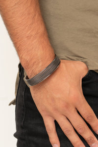 Risk-Taking Texture - Black Gunmetal Cuff Bracelet