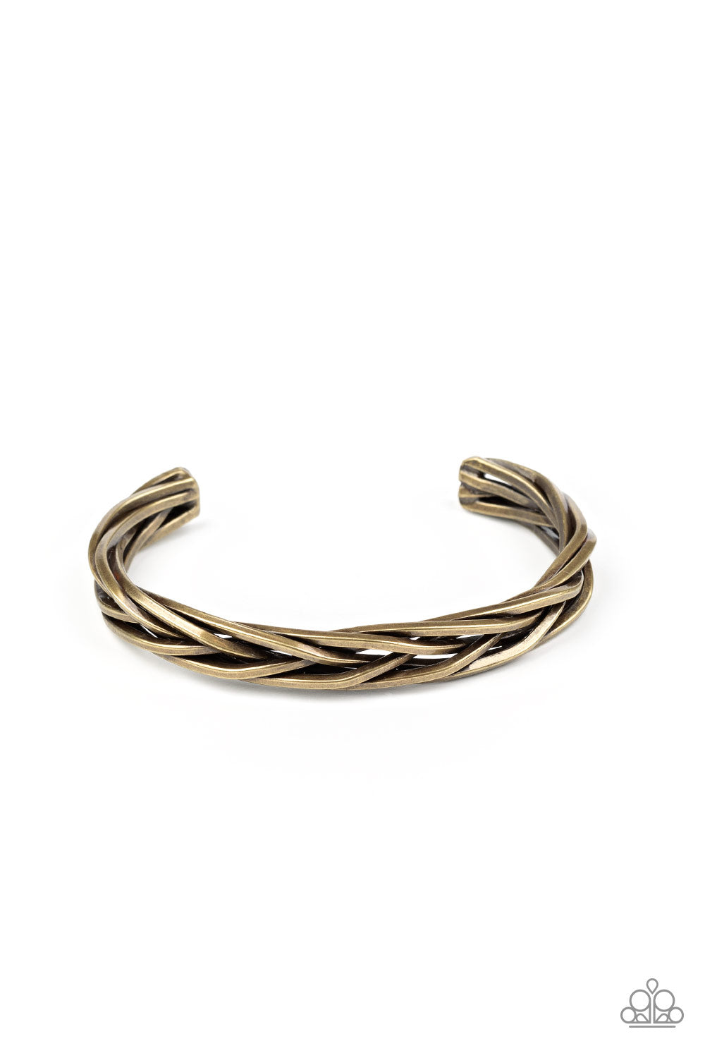 Rustic Reveler - Brass Cuff Bracelet