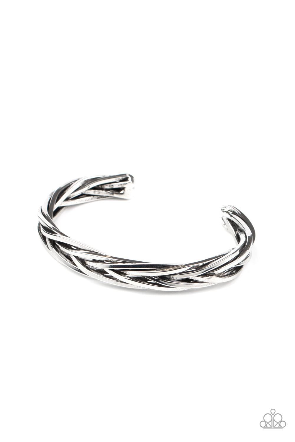 Rustic Reveler - Silver Cuff Bracelet