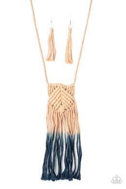 Look At MACRAME Now - Blue Necklace