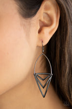 Load image into Gallery viewer, Proceed With Caution - Black Gunmetal Earrings