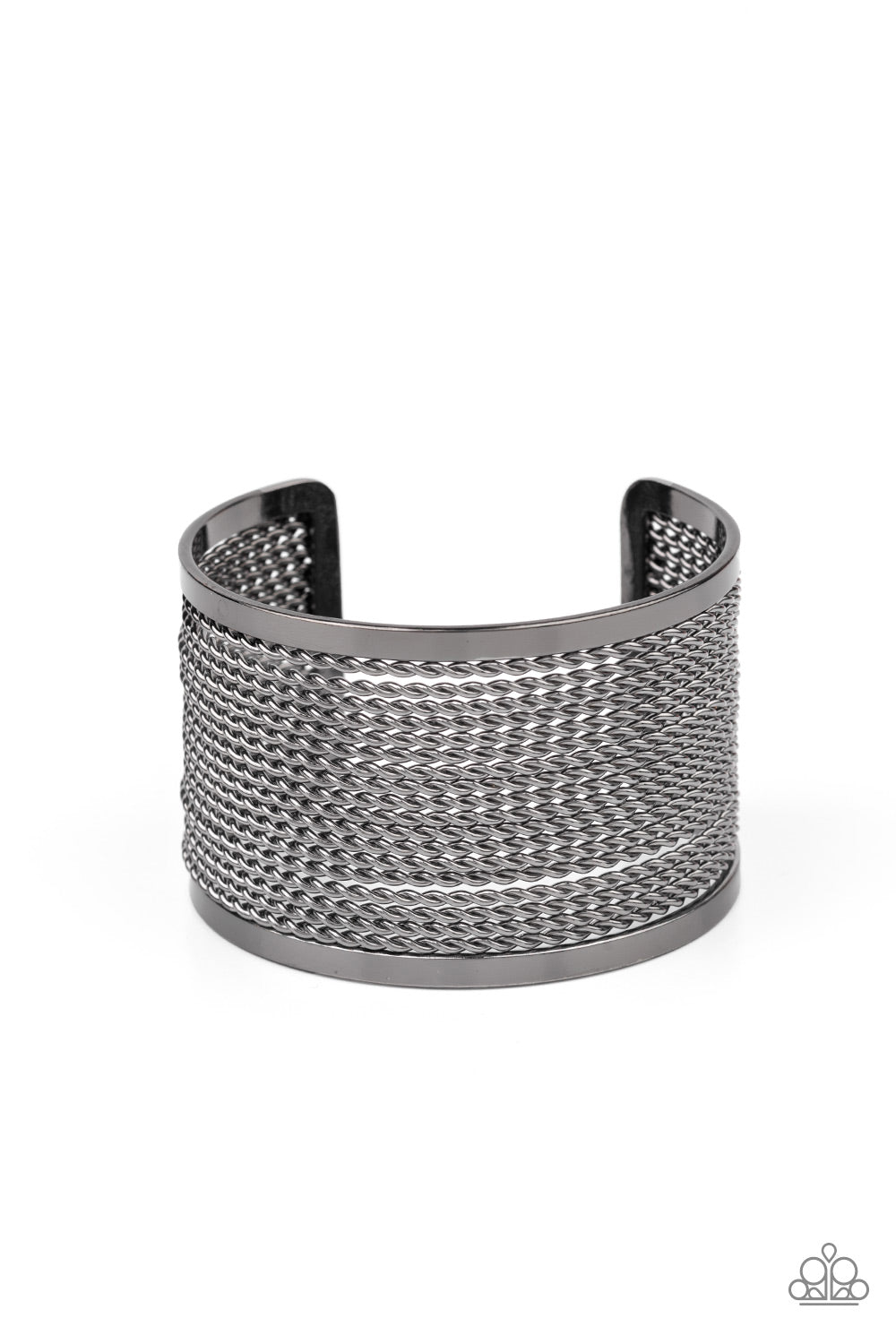 Stacked Sensation - Black Gunmetal Cuff Bracelet