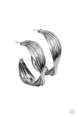 Curves In All The Right Places - Black Gunmetal Hoop Earrings