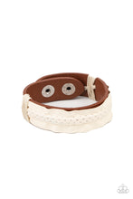 Load image into Gallery viewer, Country Craft Time - Brown Adjustable Snap Closure Bracelet