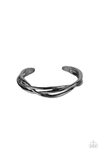 Load image into Gallery viewer, PLAIT Tectonics - Black Gunmetal Cuff Bracelet